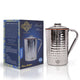 Indian Art Villa steel tamba jug with lid featuring smooth handle and copper rim perfect for storing clean drinking water