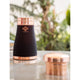 Compact black silk copper bedroom bottle with built in glass ideal for storing copper charged water during long travels