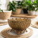 Brass Decorative Floral Embossed Fruit Bowl