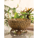 Brass Decorative Floral Embossed Fruit Bowl
