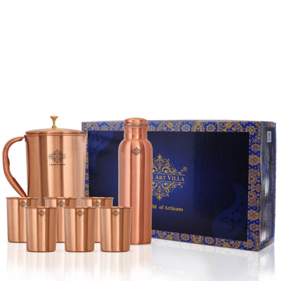 Lacquered Copper Gift Set – 1 Jug, 1 Bottle & 6 Glasses