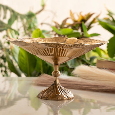 Brass Decorative Bowl with Embossed Floral Design Bowl