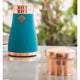Sky silk finish hammered tamba bottle by Indian Art Villa with inbuilt glass and round copper top for bedroom hydration