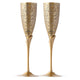 Handcrafted Pure Brass Embossed Design Flute Champagne Glass