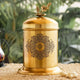 Brass Embossed Decorative Box with leaf knob on lid