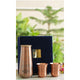 Indian Art Villa tamba bottle with two hammered copper glasses designed as a classic bedroom drinkware set for daily use