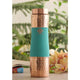 Turquoise silk and hammered copper bottle meet in Indian Art Villa bottle designed for refined hydration with an artisan touch.