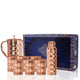 Indian Art Villa’s beautifully crafted copper drinkware set with a diamond finish, perfect for any special occasion or gifting.