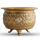 Pure Brass Dry Fruits Bowl with 3 Legs And Embossed Flower Design