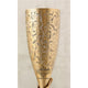 Handcrafted Pure Brass Embossed Design Flute Champagne Glass