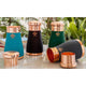 Indian Art Villa copper water bottle with inbuilt glass and sky silk coat crafted for luxury bedrooms and wellness living