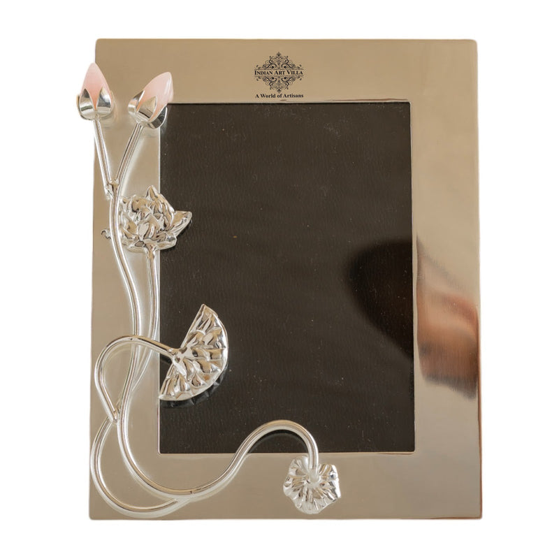 Silver-Plated Lotus Bud Flower Photo Frame