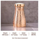 Pure Copper Bedroom Water Bottle with Inbuilt Glass