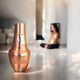 Pure Copper Hammered Silk Finish Design Surahi Shape Bedroom Bottle