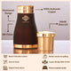 Pure copper bedroom bottle by Indian Art Villa featuring black silk matte finish and integrated copper drinking glass