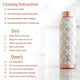 Pure Copper Water Bottle with Different Gold Print Designs, 900 ML