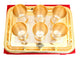 Handcrafted Pure Silver Plated Gold Polished 6 Glass with 1 Tray