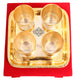 Silver Plated Gold Polished 4 Glasses with 1 tray
