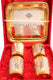 Silver Plated Gold Polished 4 Glasses with 1 tray