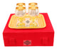 Silver Plated Gold Polish 4 Wine Glass & 1 Square Tray
