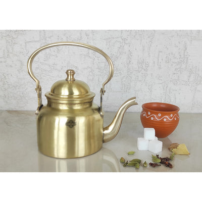Pure Brass Matt Finish Tea Kettle -1100 ML