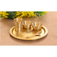 Pure Brass 5 Pieces Matt Finish Embossed Design Laddu Gopal Dinner Set