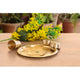 Pure Brass 5 Pieces Matt Finish Embossed Design Laddu Gopal Dinner Set