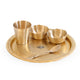 Pure Brass 5 Pieces Matt Finish Embossed Design Laddu Gopal Dinner Set