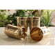 Indian Art Villa brass tumbler with embossed design perfect for luxury restaurant tableware and themed dining spaces