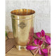 Indian Art Villa embossed brass tumbler with glossy golden finish and handcrafted elegance made for Indian households
