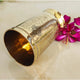 Shiny brass tumbler with detailed embossing and classic structure from Indian Art Villa ideal for rituals and dining setups
