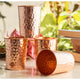 Pure Copper Diamond | Hammered | Shine Finish | Luxury Glasses-275 ML