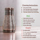 Pure Copper Embossed Bedroom Bottle With Inbuilt Glass