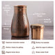 Pure Copper Bedroom Water Bottle with Inbuilt Glass
