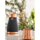 Premium hammered copper bedroom bottle in pure gray silk finish with lid glass designed for health and elegance