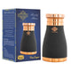 Signature black color silk touch copper water bottle by Indian Art Villa with built-in glass and artisanal hammered detailing
