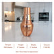 Pure Copper Hammered Silk Finish Design Surahi Shape Bedroom Bottle