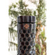 Black honeycomb design copper bottle by Indian Art Villa handcrafted for daily water use and natural copper health support