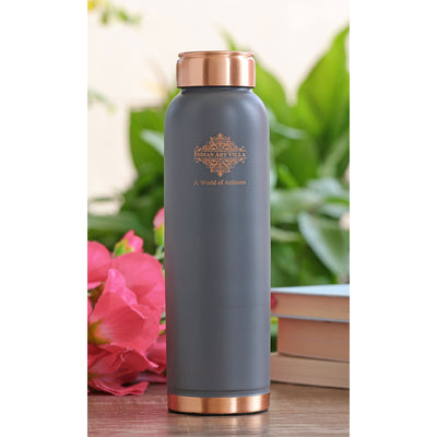 Pure Copper Water Bottle with Soft Matte Finish Color – 900 ML
