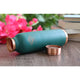 Elegant copper bottle coated in satin matte green finish with a soft touch surface that feels great in the hand