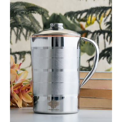 Pure Steel Copper Jug Luxury Design with Lid