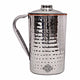 Indian Art Villa steel copper jug with classic cylindrical shape strong side handle and polished copper rimmed top lid