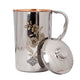 Indian Art Villa pure hammered steel tamba jug with lid crafted for employee gifting and professional wellness campaigns