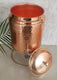 Indian Art Villa hammered pure copper water pot with stand and tap – traditional Ayurvedic water storage container for health and hydration.