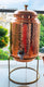 Indian Art Villa hammered pure copper water pot with stand and tap – traditional Ayurvedic water storage container for health and hydration.