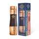 Indian Art Villa 1L copper water bottle combining hammered texture with matte black silk surface engineered for hydration