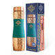 Copper bottle by Indian Art Villa with unique half hammered and half green silk finish for daily use and health routine