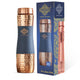 Indian Art Villa pure copper bottle half hammered half gray silk finish design handcrafted for eco-friendly hydration