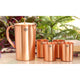Indian Art Villa Copper Pitcher Set – 1 Jug with Lid and 4 Glasses, Lacquer Coated, Ideal for Healthy Hydration