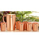 Indian Art Villa Copper Pitcher Set – 1 Jug with Lid and 6 Glasses, Lacquer Coated, Ideal for Healthy Hydration